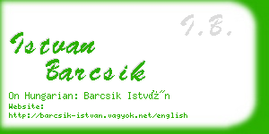 istvan barcsik business card